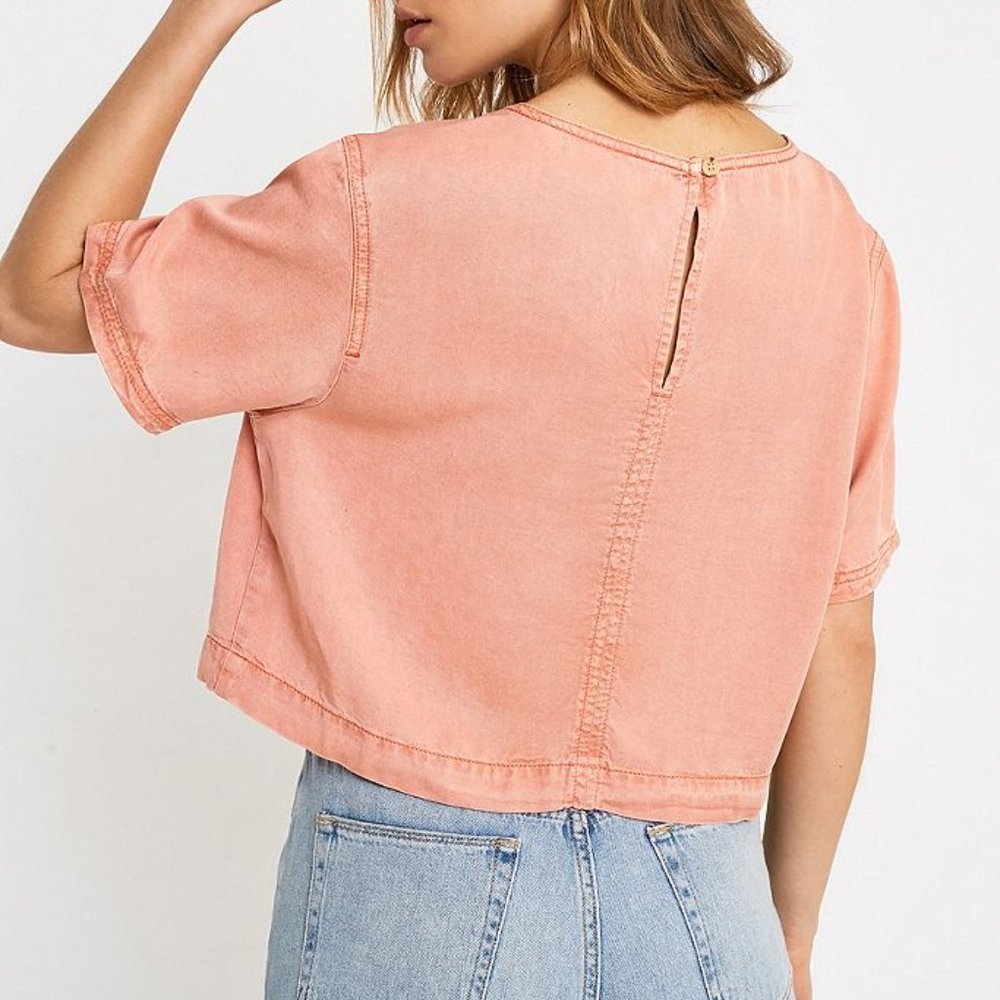 BDG Casual Oversized Cropped Drawstring Tee